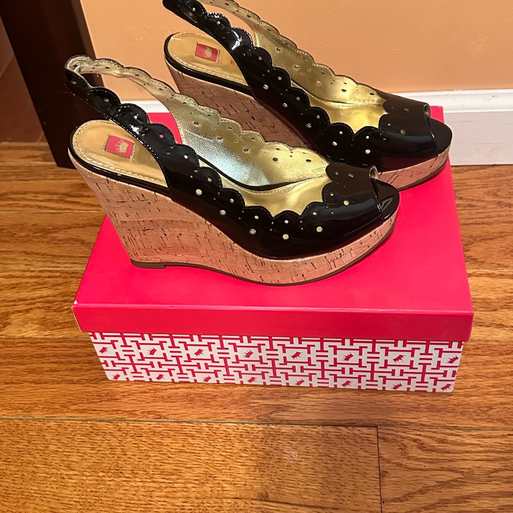 Stylish and comfortable  Black Wedge Sandals